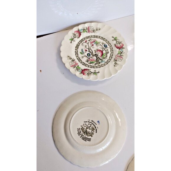 Vintage Myott Hand Engraved Nappies/Dessert Plates Indian Tree 1950's (set of 4) - Picture 13 of 14